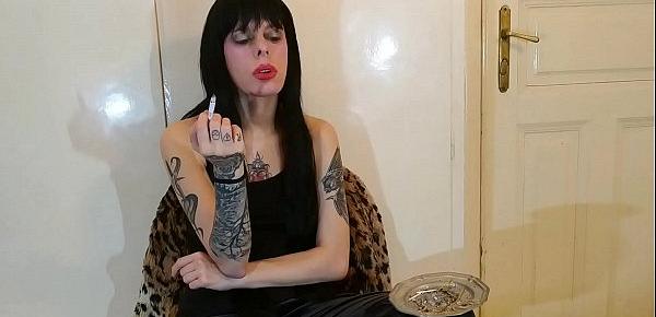  Beth Kinky - Sexy goth domina smoking pt1 HD